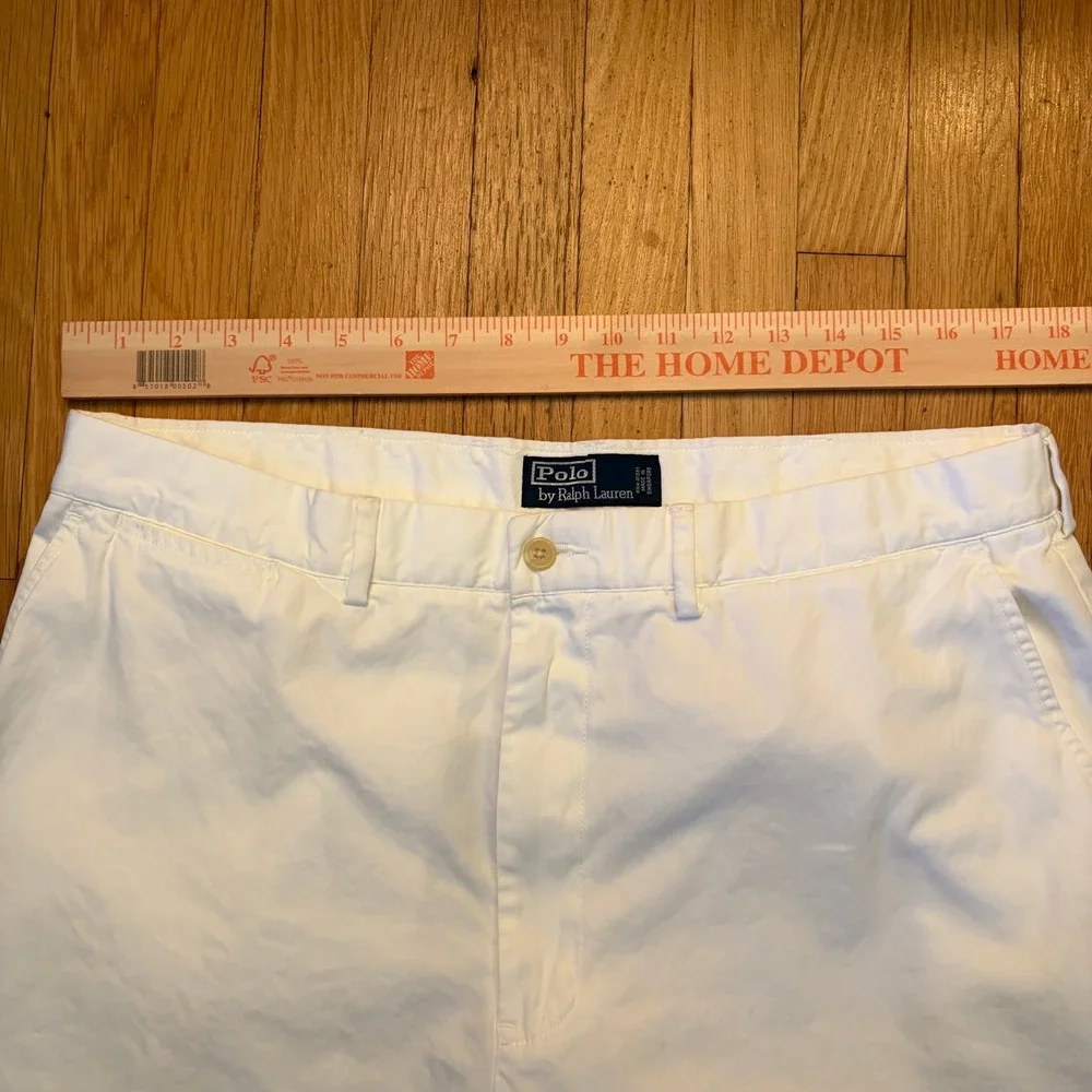 Polo Ralph Lauren Chino Pants Mens 36x34 White Flat Front Cotton Straight Fit